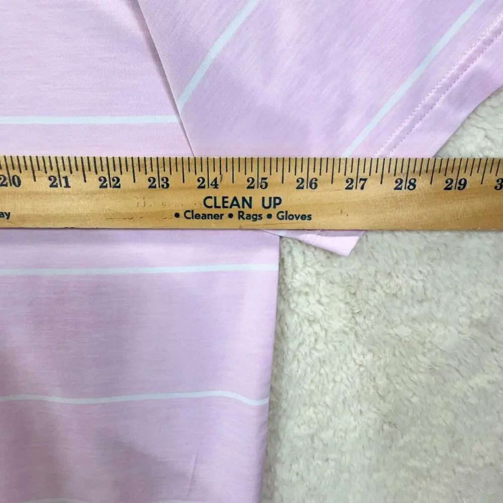 Footjoy FJ Collared Polo Golf Shirt XL Pink Striped Short Sleeve Travel Casual - Picture 3 of 16